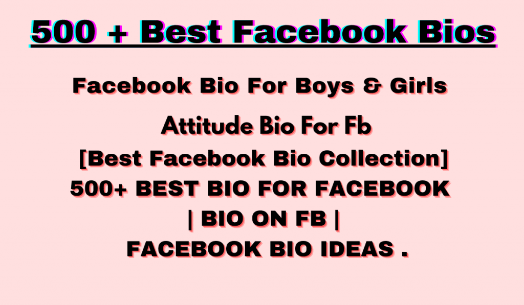 Facebook Bio For Boys